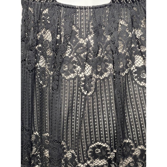 NEW NWT Free People Black Lace Overlay Nude Mini Dress size 2 Fit and Flare - Picture 3 of 6